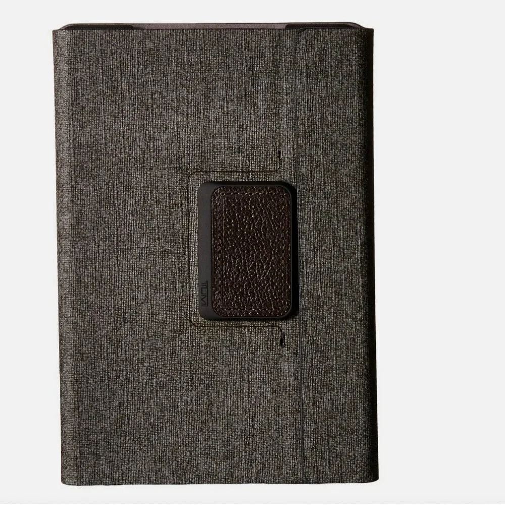 Tumi Astor Earl Gray Rotating Folio Case For iPad Mini Coated Canvas